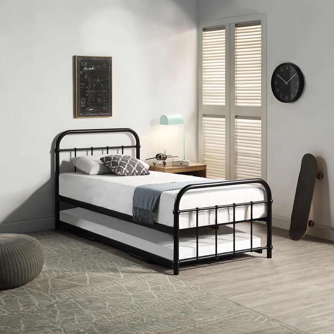 Oak & Aura's Single - 90 X 190 Cm Metal Storage Bed