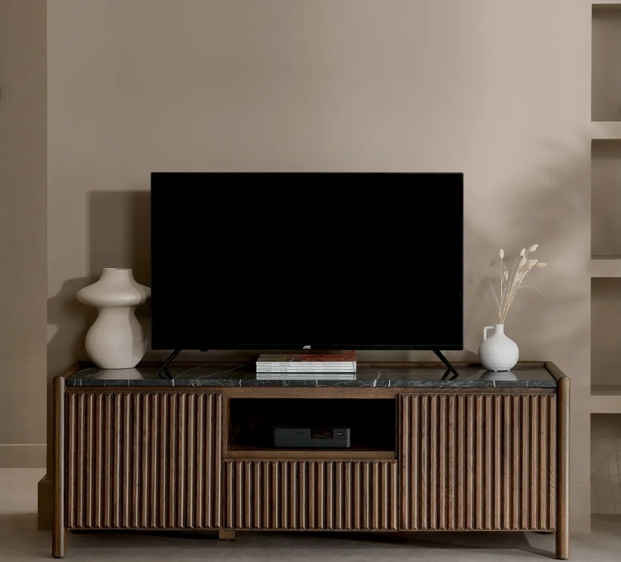 Oak & Aura's Italian Marble Large TV Unit.