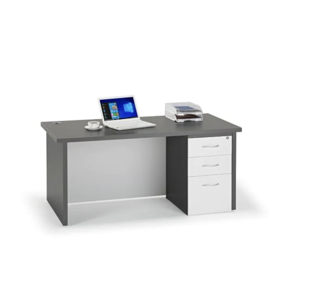 Oak & Aura's Premium Graphite Grey Straight Office Desk.