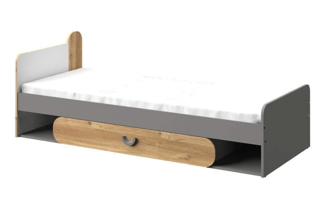 Oak & Aura's Single Bed With Mattress