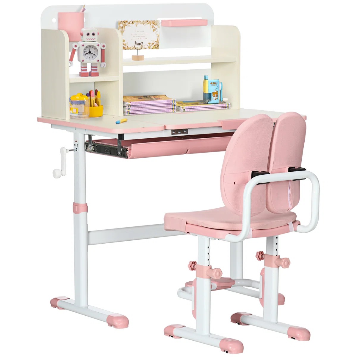 Oak And Aura Kids 2 Piece Rectangular Desk with chair