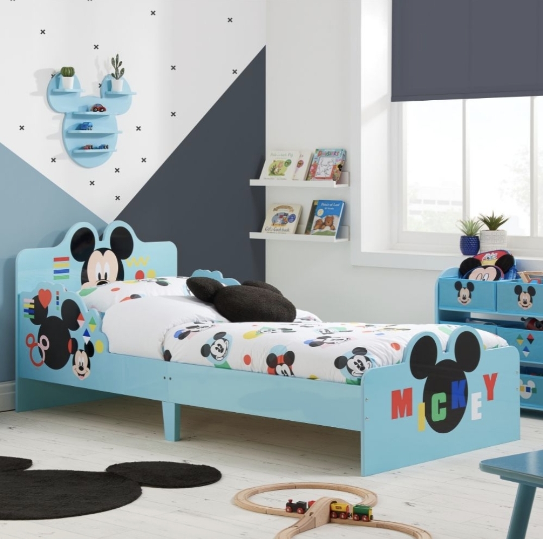 Oak & Aura's Disney Mickey Mouse Kids Bed With Mattress - 3FT Single