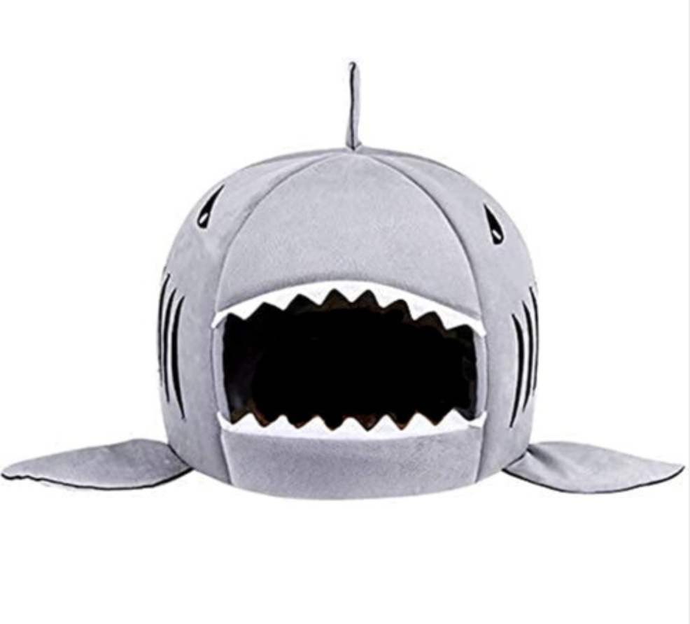 Oak & Aura's Dog Bed SharkShaped Pet Cave For Small Pets With Removable Cushion WaterResistant Bottom Machine Washable
