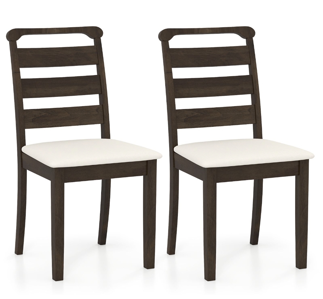 Oak & Aura's Modern Dining Chair Set of 2 Upholstered Farmhouse Chairs with Rubber Wood Frame